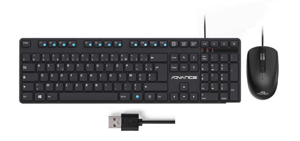 Matériels informatique pack clavier souris ADVANCE CLS-5100 Filaire infinytech Réunion 01