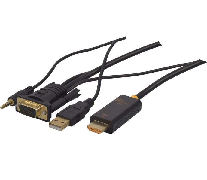 Matériels informatique convertisseur VGA Mâle vers HDMI mâle avec Audio 1.8m infinytech Réunion 01