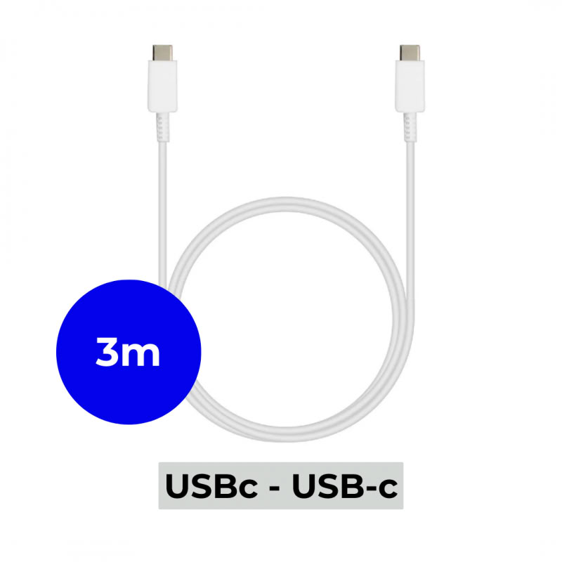 Accessoires téléphonie Câble VORTEX USB-C Mâle vers USB-C Mâle 3m Blanc infinytech Réunion 02