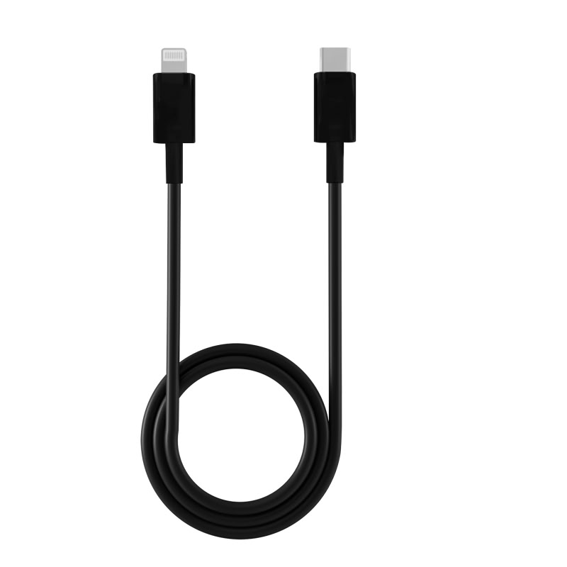 Accessoires téléphonie Câble VORTEX USB-C Mâle vers Lightning 1m Noir infinytech Réunion 02