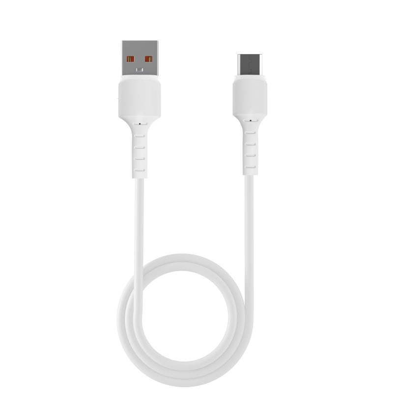 Accessoires téléphonie câble VORTEX USB-A Mâle vers Micro USB Mâle 2m Blanc infinytech Réunion 01