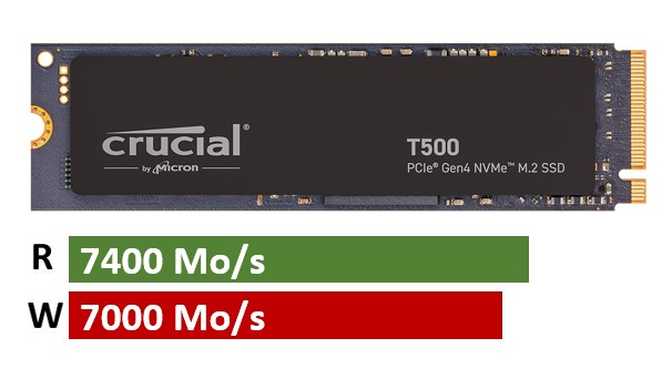 Matériels informatique disque SSD M.2 NVMe 2280 CRUCIAL T500 2To infinytech Réunion 01
