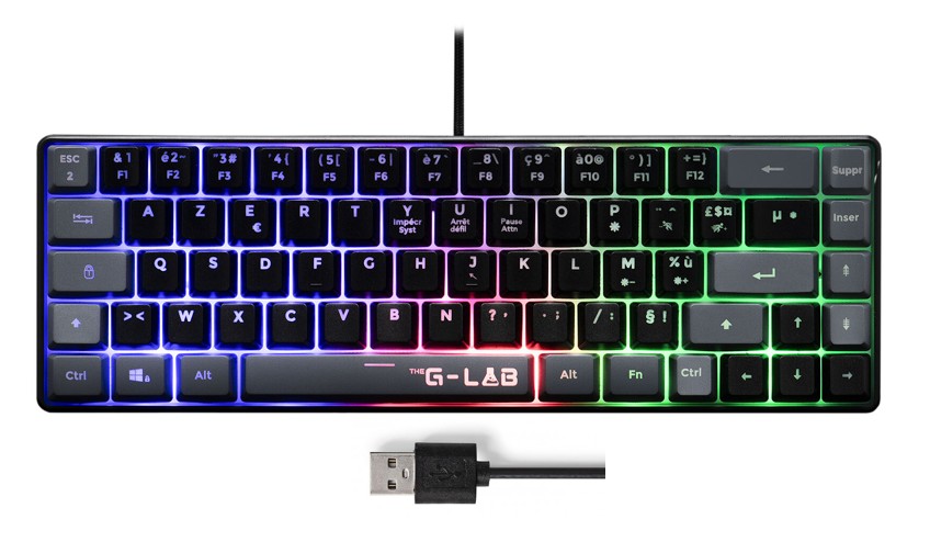 Matériels informatique The G-Lab Keyz Hydrogen BKG Noir Gris infinytech Réunion 01