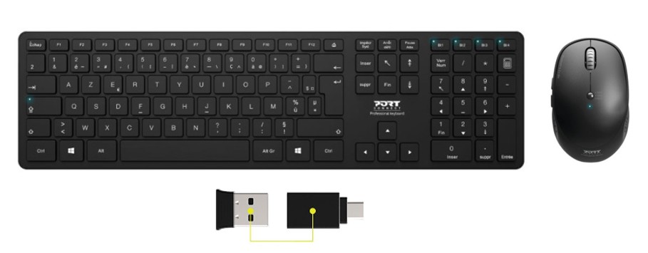 Matériels informatique pack clavier souris PORT DESIGNS 900907-FR infinytech Réunion 01