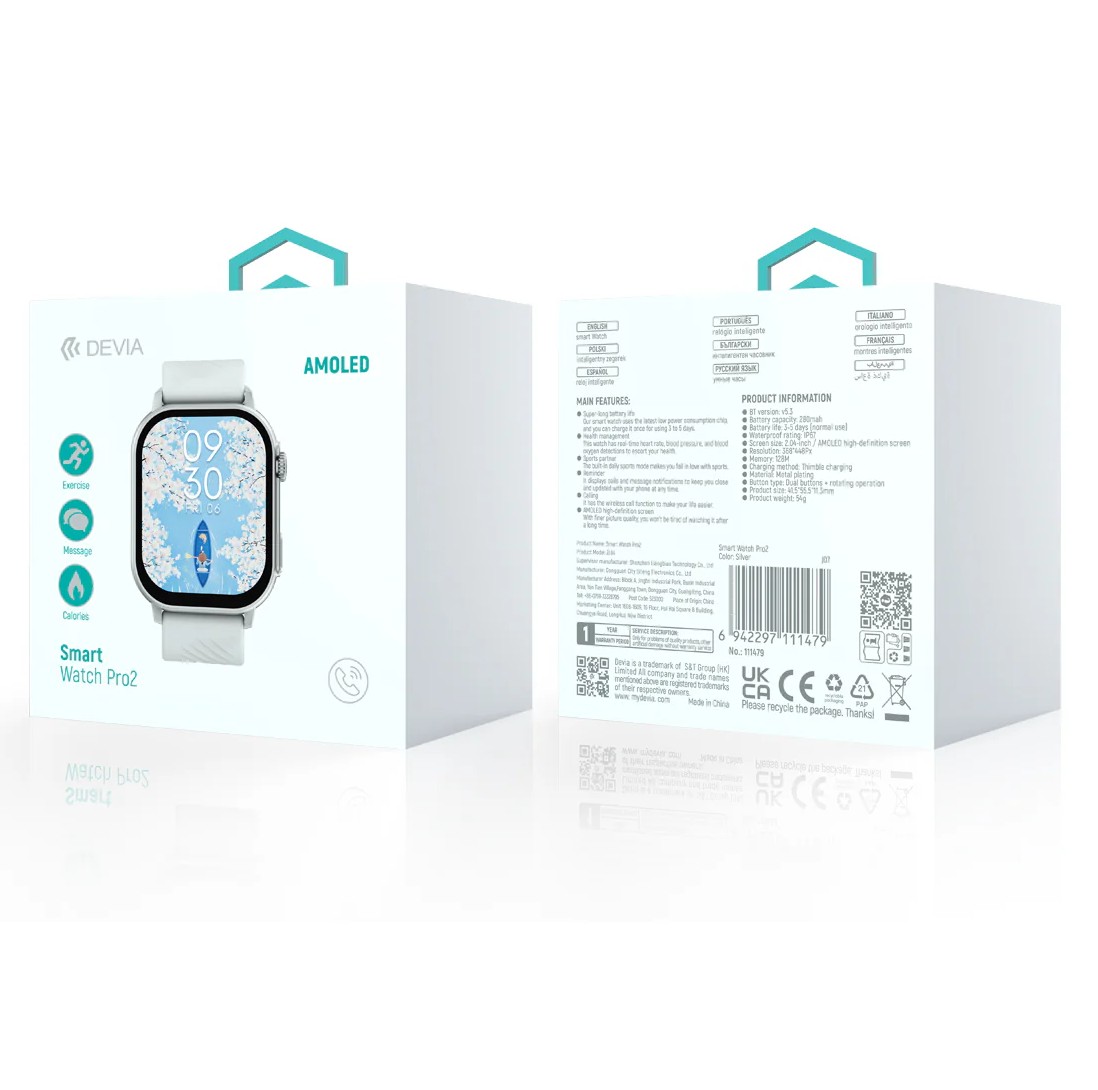 Montre connectée DEVIA Smartwatch Devia Pro2 Argent infinytech Réunion 03