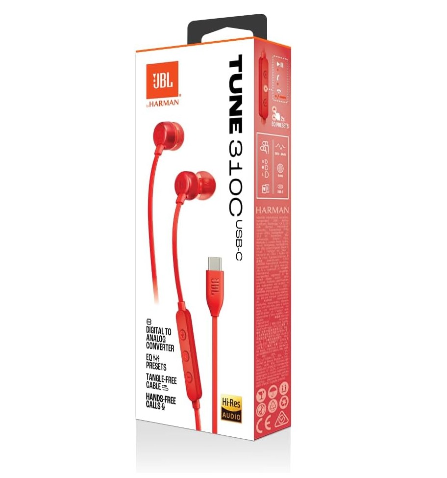 Matériels audio écouteurs JBL Tune 310C Rouge infinytech Réunion 04