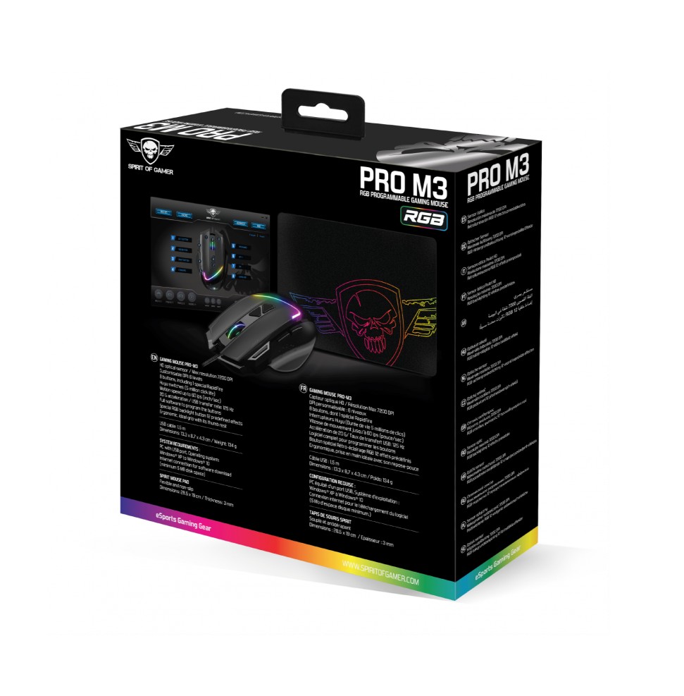 Matériels informatique souris SPIRIT of GAMER PRO-M3 RGB infinytech Réunion 04