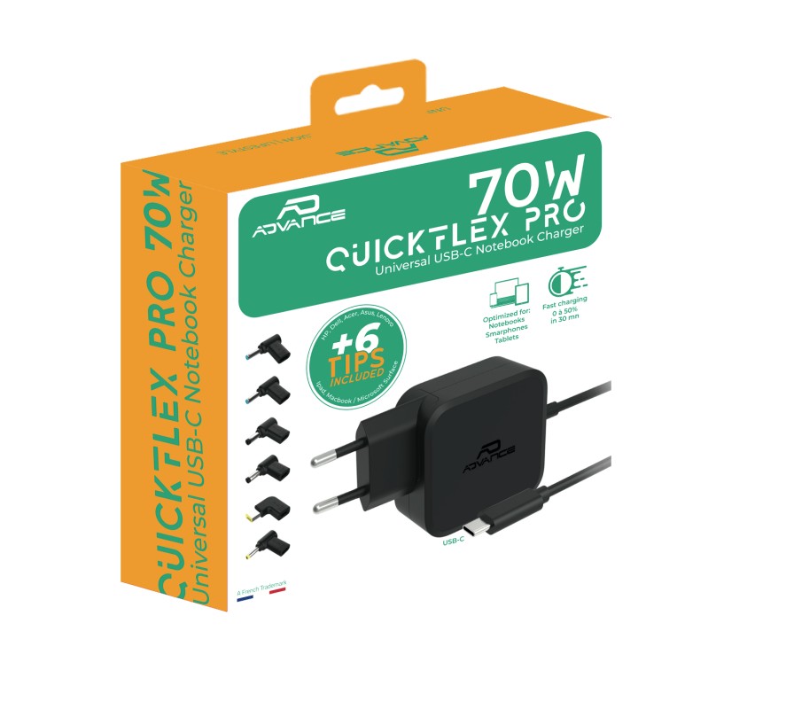 Matériels informatique chargeur universel ADVANCE QuickFlex Pro 70W infinytech Réunion 02
