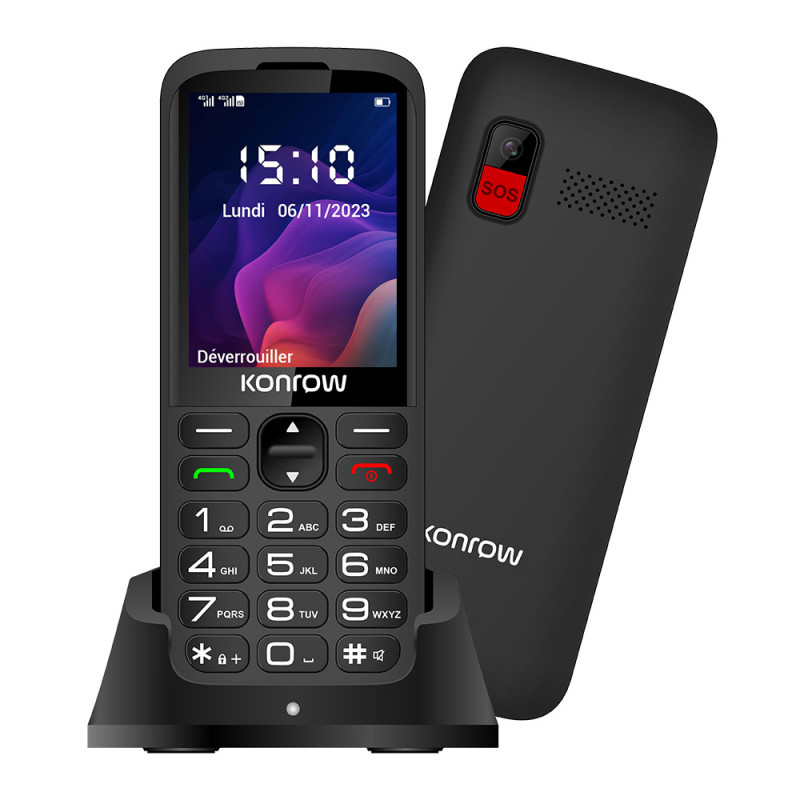 Téléphonie mobile KONROW Senior 280 Next Noir infinytech Réunion 03
