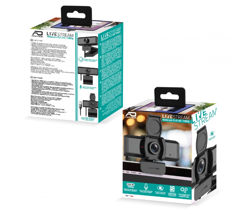 Matériels informatique webcam ADVANCE LiveStream 1080p infinytech Réunion 07
