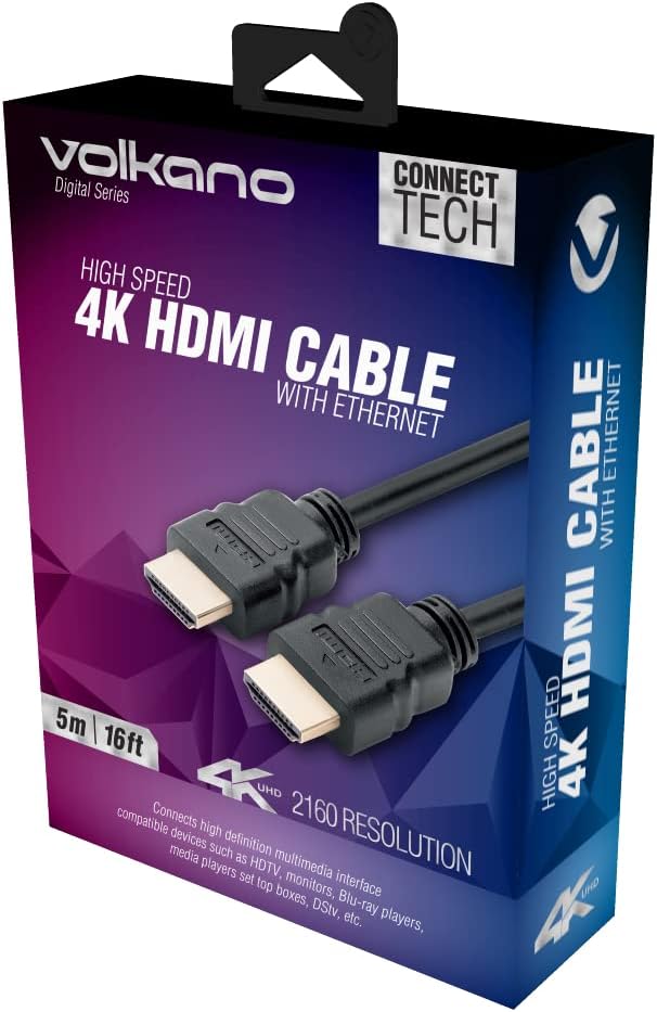 Matériels informatique câble VOLKANO VK-20056-BK Digital Series HDMI Mâle Mâle 5m Noir infinytech Réunion 02