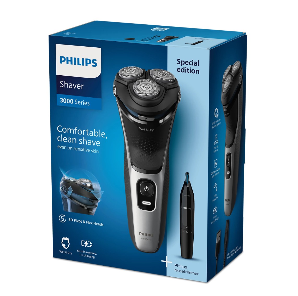 Petit électroménager rasoir électrique PHILIPS S3143 02 Shaver 3000 Series infinytech Réunion 03