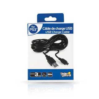 Câble de charge USB pour manette PS3 UNDER CONTROL 3 m - infinytech-reunion