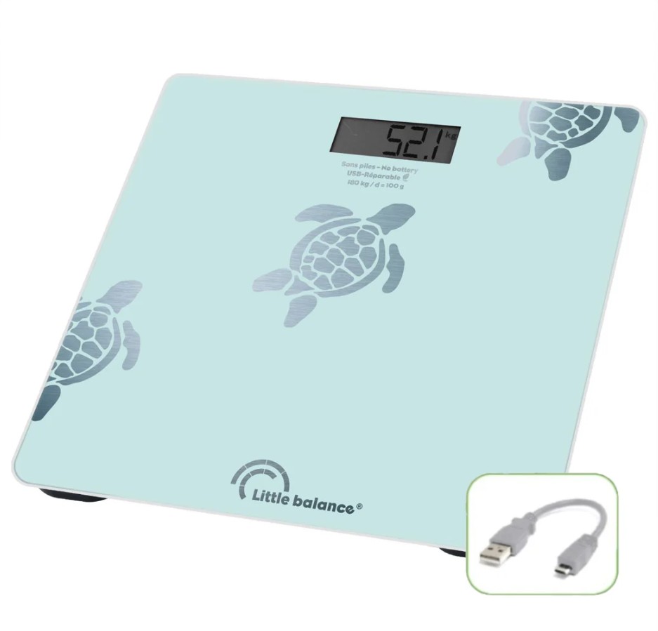 Petit électroménager Pèse-personne LITTLE BALANCE Tortue Aqua métallisée infinytech Réunion 01