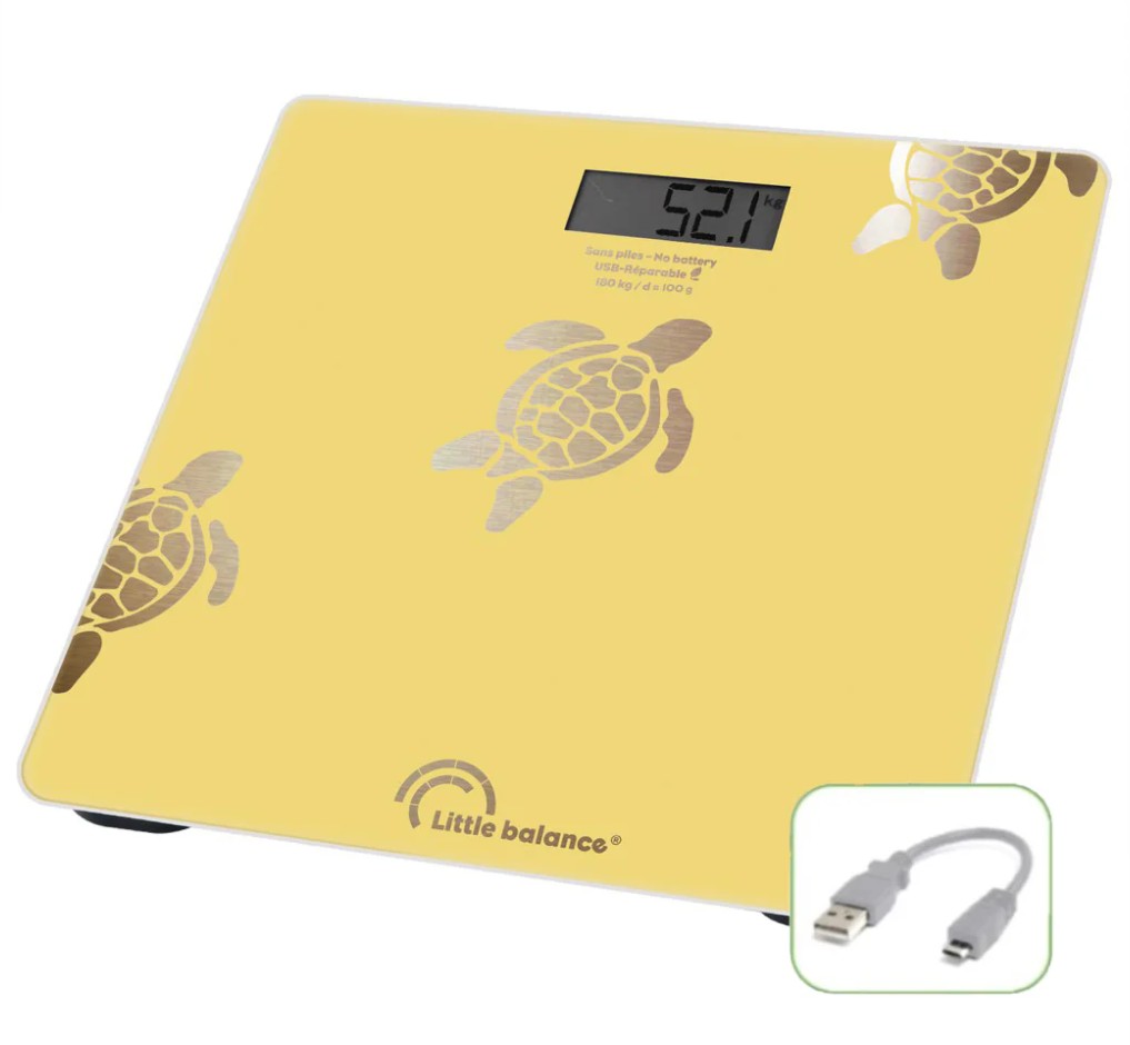 Petit électroménager Pèse-personne LITTLE BALANCE Tortue Sable métallisée infinytech Réunion 01