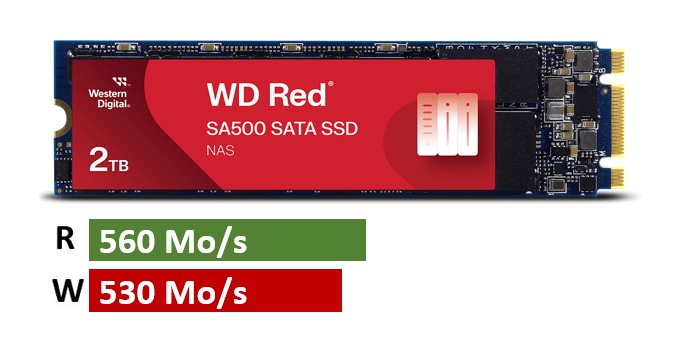 Matériels informatique disque SSD M.2 2280 WESTERN DIGITAL SA500 Red 2To infinytech Réunion 01