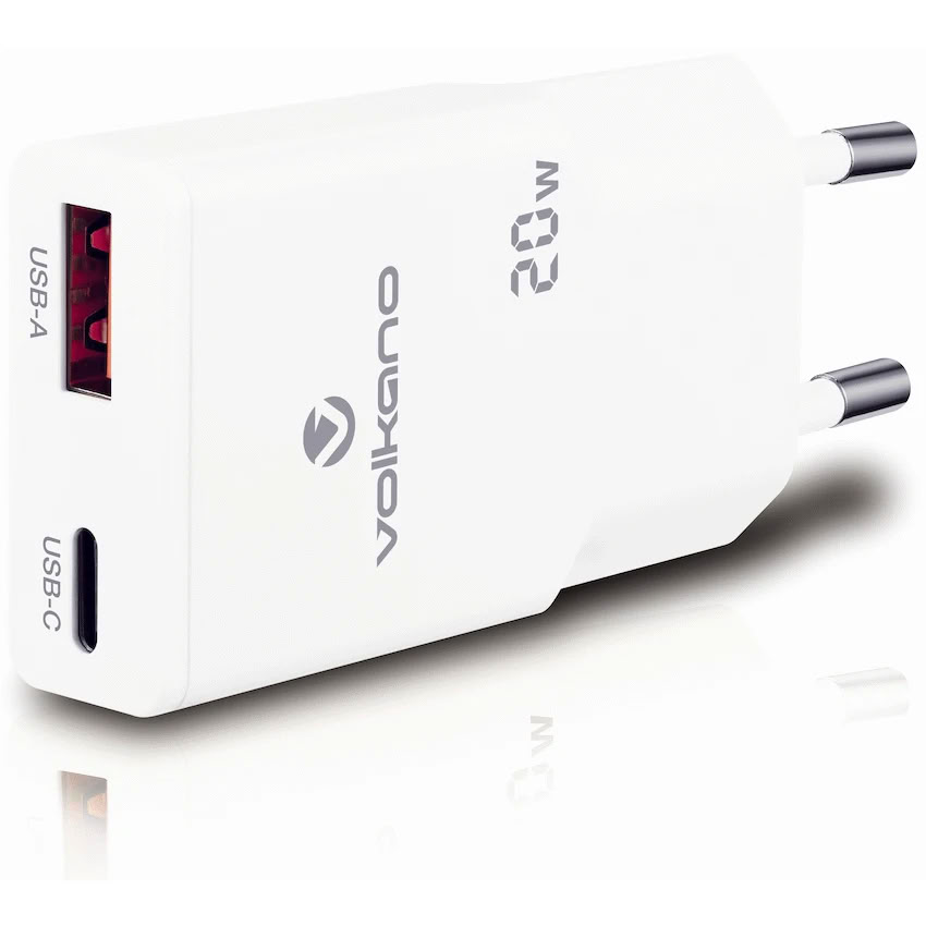 Matériels informatique chargeur mural VOLKANO VK-8063-WT 20W infinytech Réunion 01