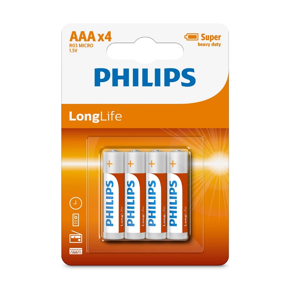 Blister de 4 piles PHILIPS R03L4B R03 AAA infinytech Réunion 01