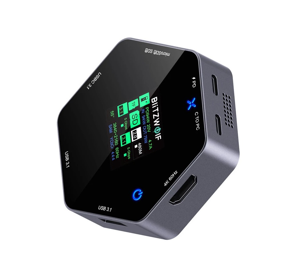 Blitzwolf BW-TH16 USB-C Station LCD Multiport infinytech Réunion 01