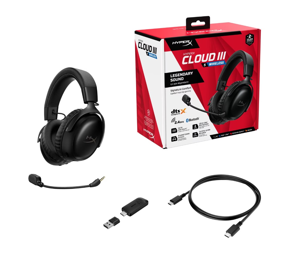 Matériels audio casque HP HyperX Cloud III S Sans Fil Noir infinytech Réunion 05