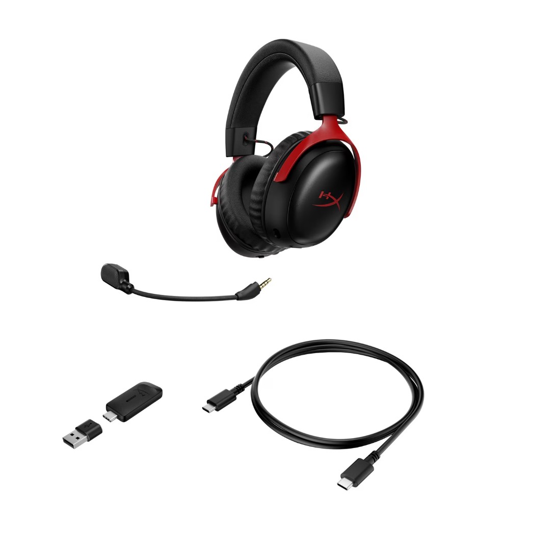 Matériels audio casque HP HyperX Cloud III S Sans Fil Rouge infinytech Réunion 05
