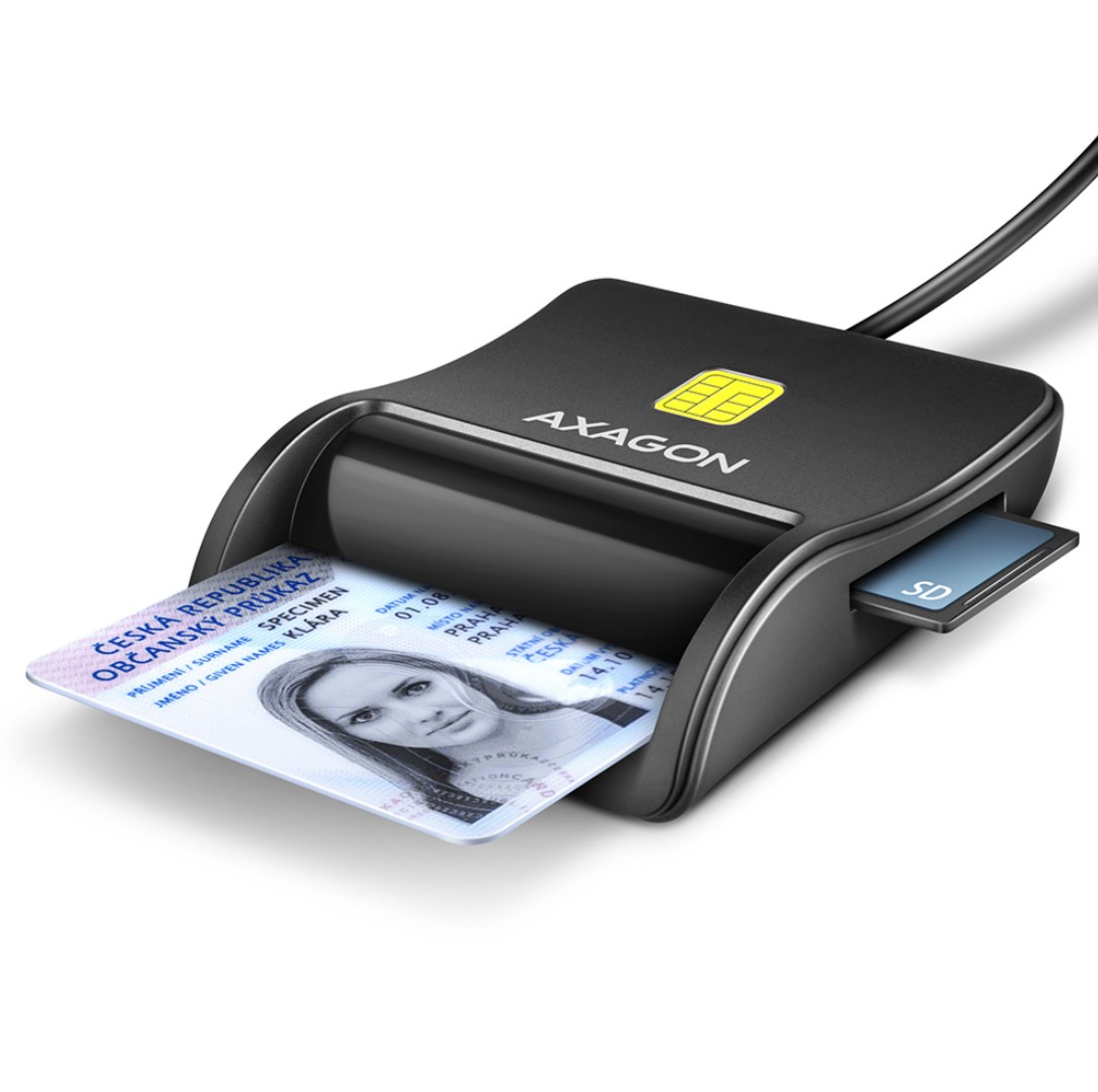 Lecteur de cartes à puce et didentité plat AXAGON CRE-SM3SD infinytech Réunion 01