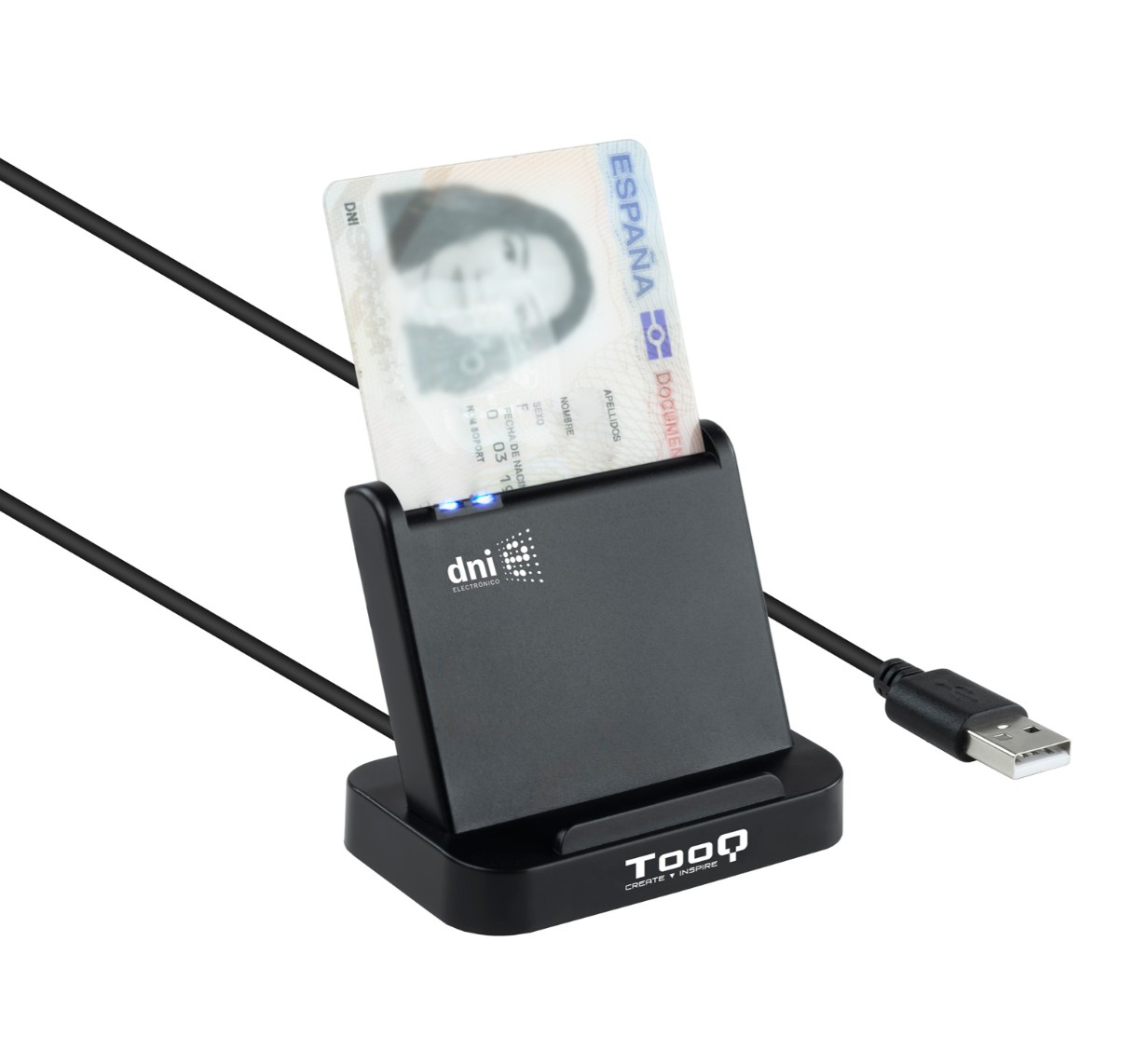 Lecteur de cartes à intelligences TOOQ TQR-220B DNIe VISION USB infinytech Réunion 01