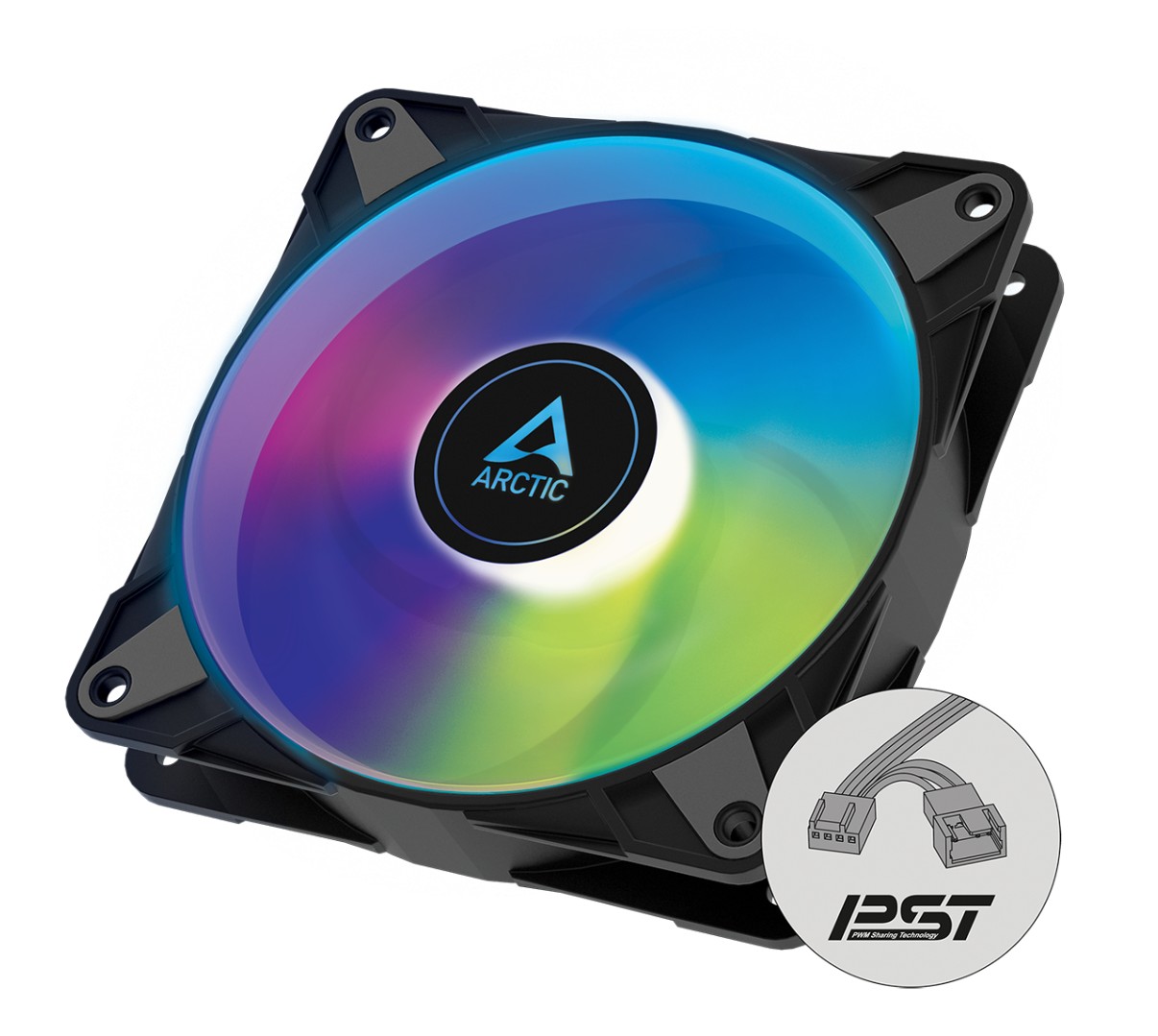 ARCTIC P12 PWM PST A-RGB Noir infinytech Réunion 01