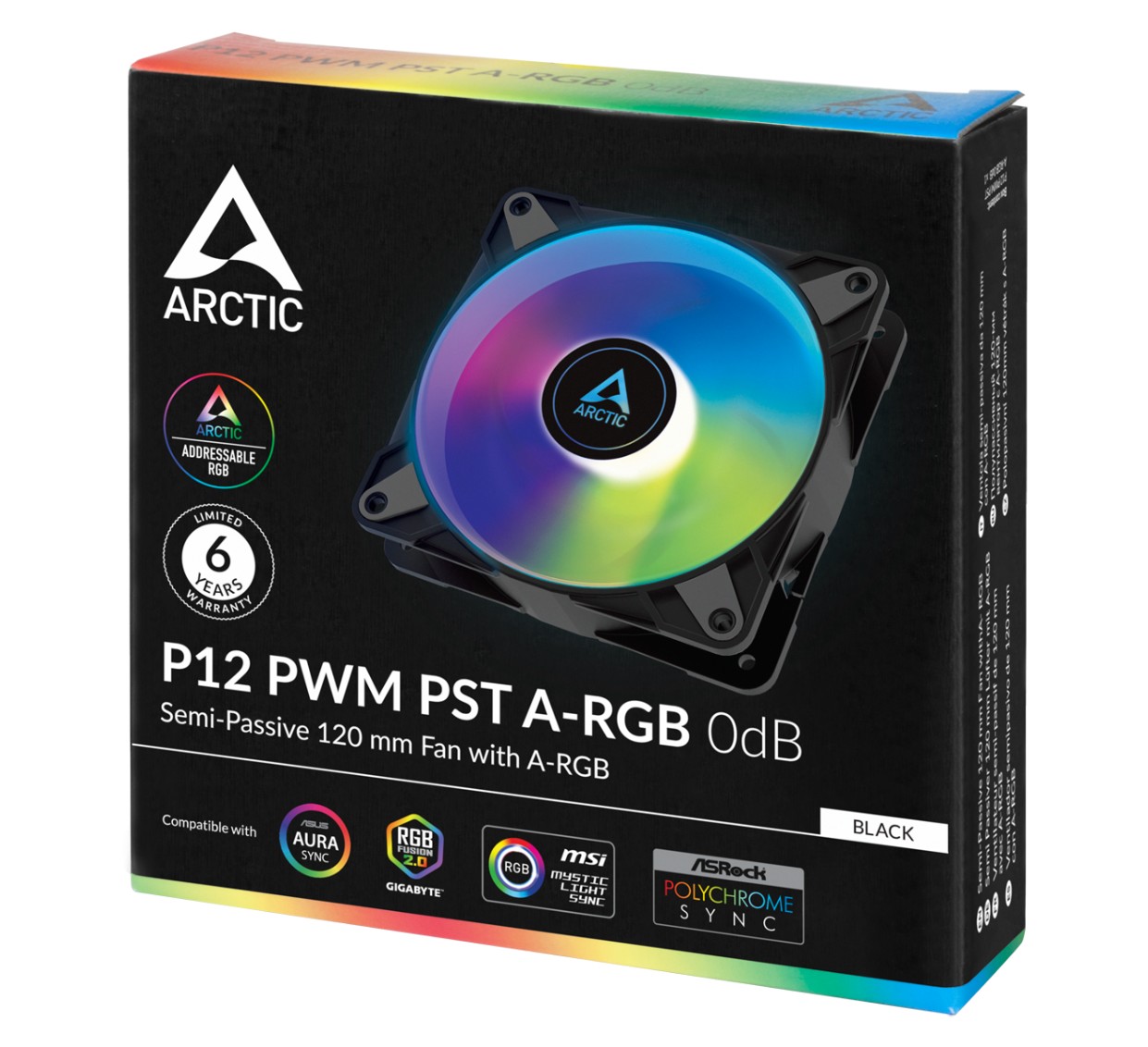 ARCTIC P12 PWM PST A-RGB Noir infinytech Réunion 04