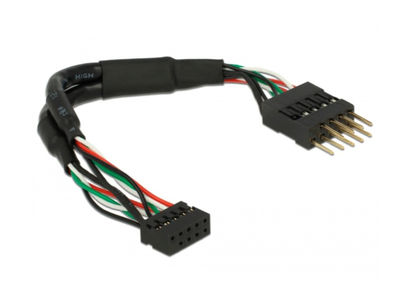 Rallonge Cable USB 2.0 interne Delock 10 broches 12cm Noir infinytech Réunion 01