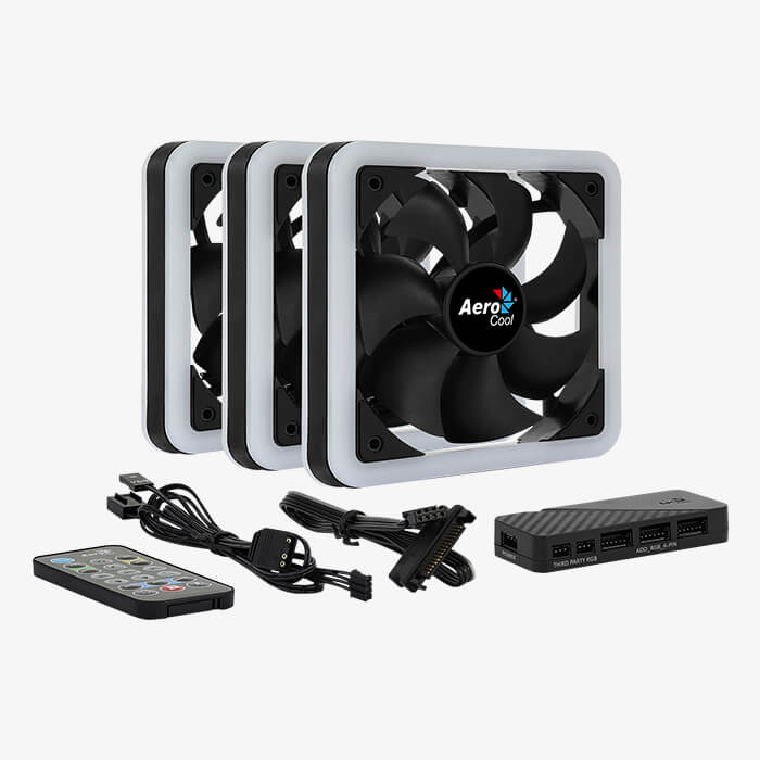 AEROCOOL Edge 14 Pro RGB 140mm Noir Pack de 3 infinytech Réunion 02