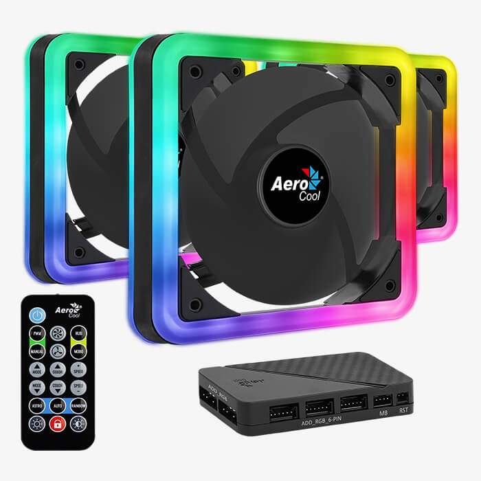 AEROCOOL Edge 14 Pro RGB 140mm Noir Pack de 3 infinytech Réunion 01
