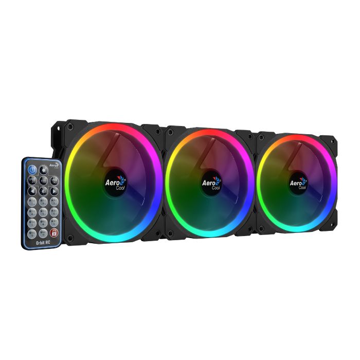 AEROCOOL Orbit RC RGB 120mm Noir Pack de 3 infinytech Réunion 01