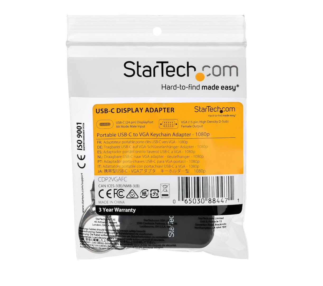 Matériels informatique adaptateur STARTECH CDP2VGAFC USB-C Mâle vers VGA Femelle infinytech Réunion 02