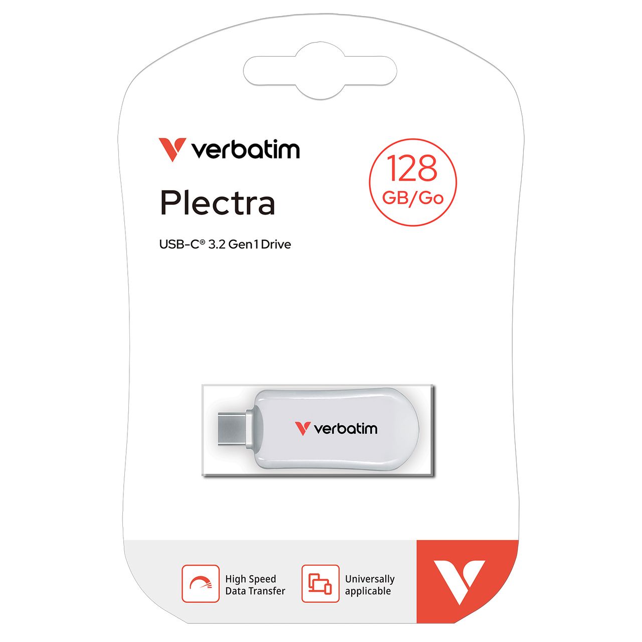 Matériels informatique clé USB-C VERBATIM Plectra 128Go Blanc infinytech Réunion 02