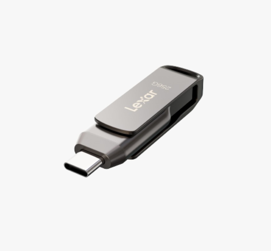 Matériels informatique clé USB-A et C LEXAR JumpDrive D400 256Go Gris infinytech Réunion 01
