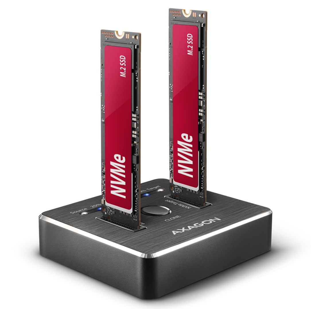 Station daccueil USB-C AXAGON ADSA-M2C double M.2 NVMe infinytech Réunion 01