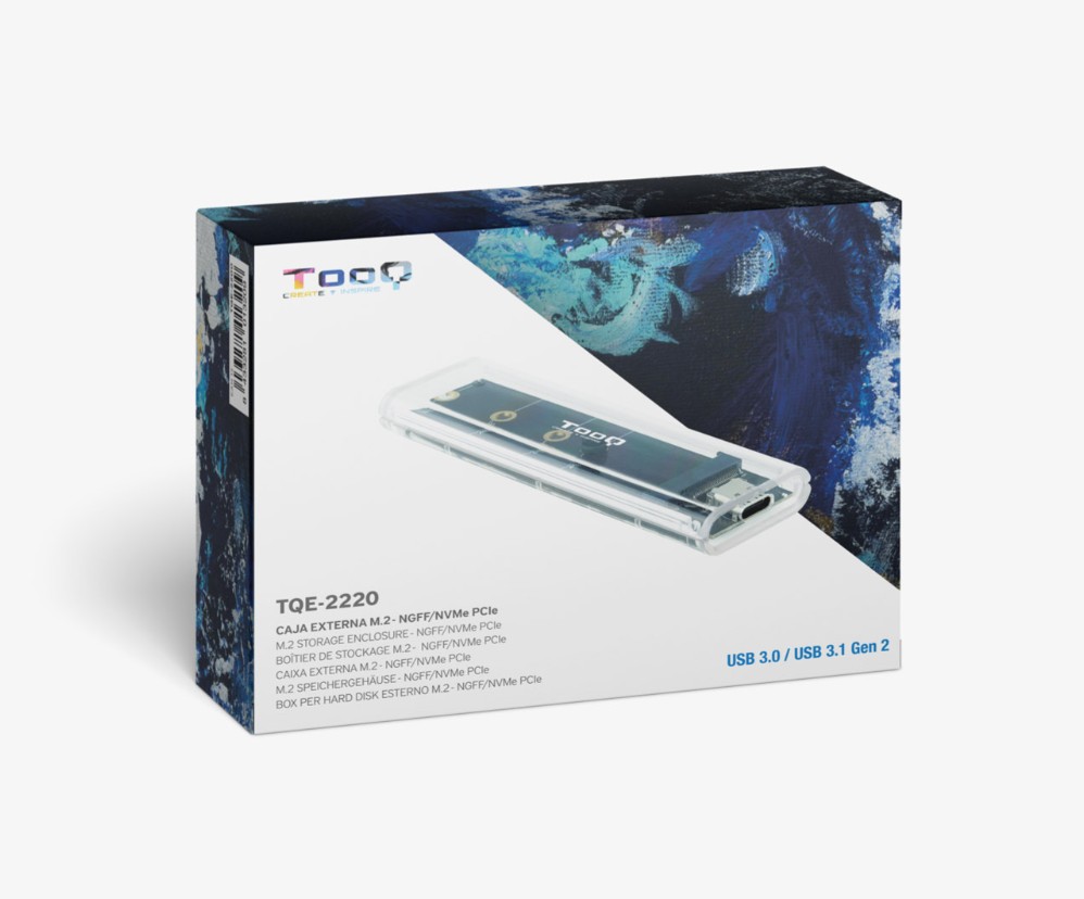 Matériels informatique boitier USB-C TOOQ TQE-2200 pour SSD M.2 NGFF infinytech Réunion 02