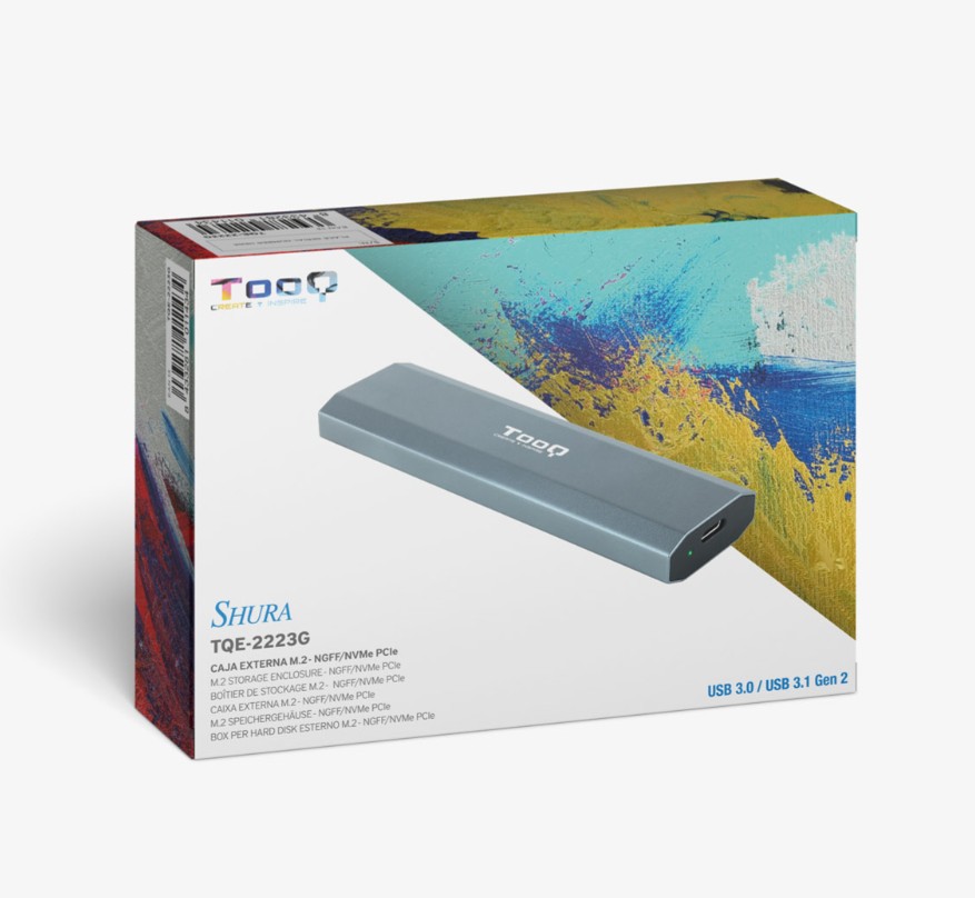 Matériels informatique boitier USB-C TOOQ TQE-2223G pour SSD M.2 NGFF NVMe infinytech Réunion 02