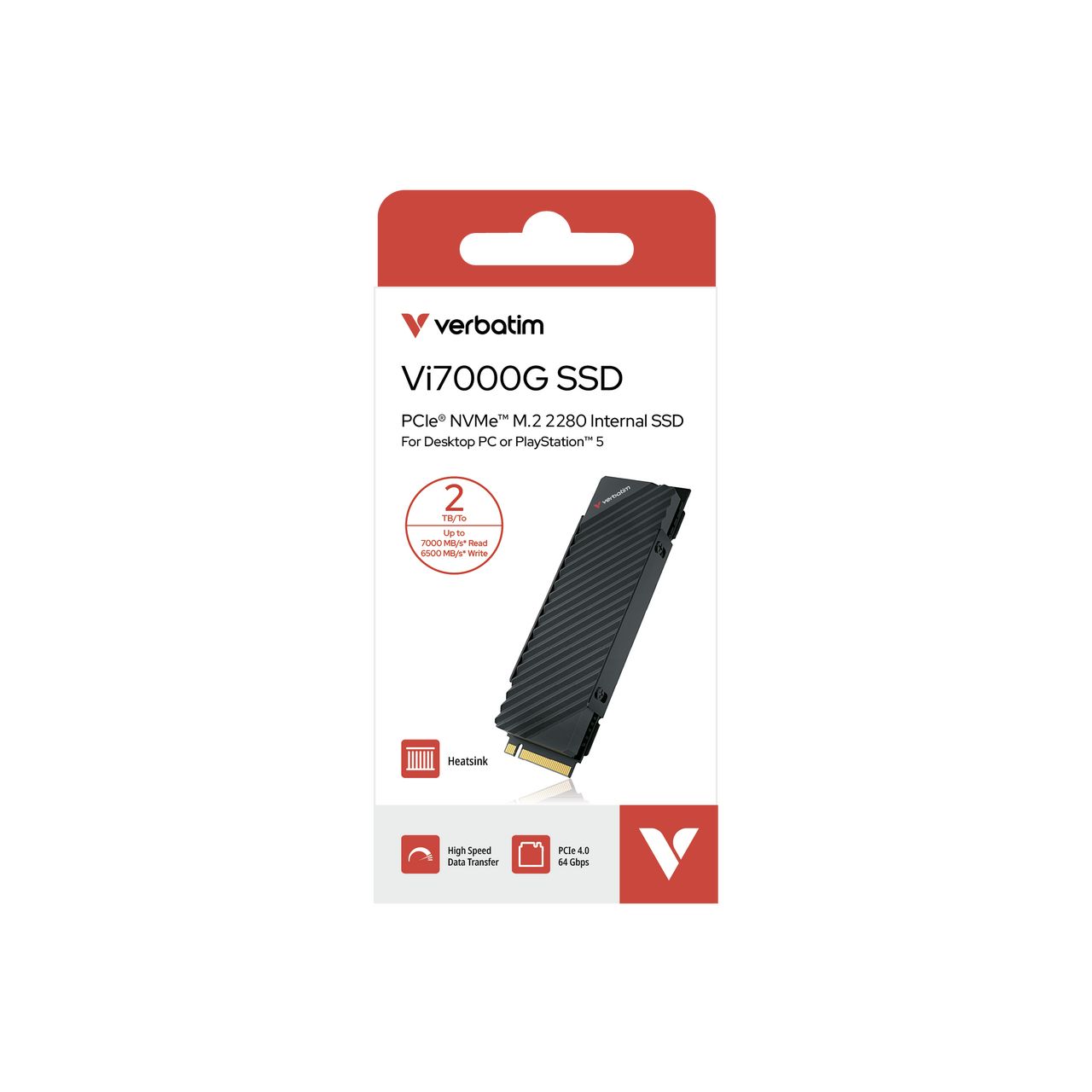 Matériels informatique SSD M.2 NVMe 2280 VERBATIM Vi7000G 2To avec dissipateur infinytech Réunion 02