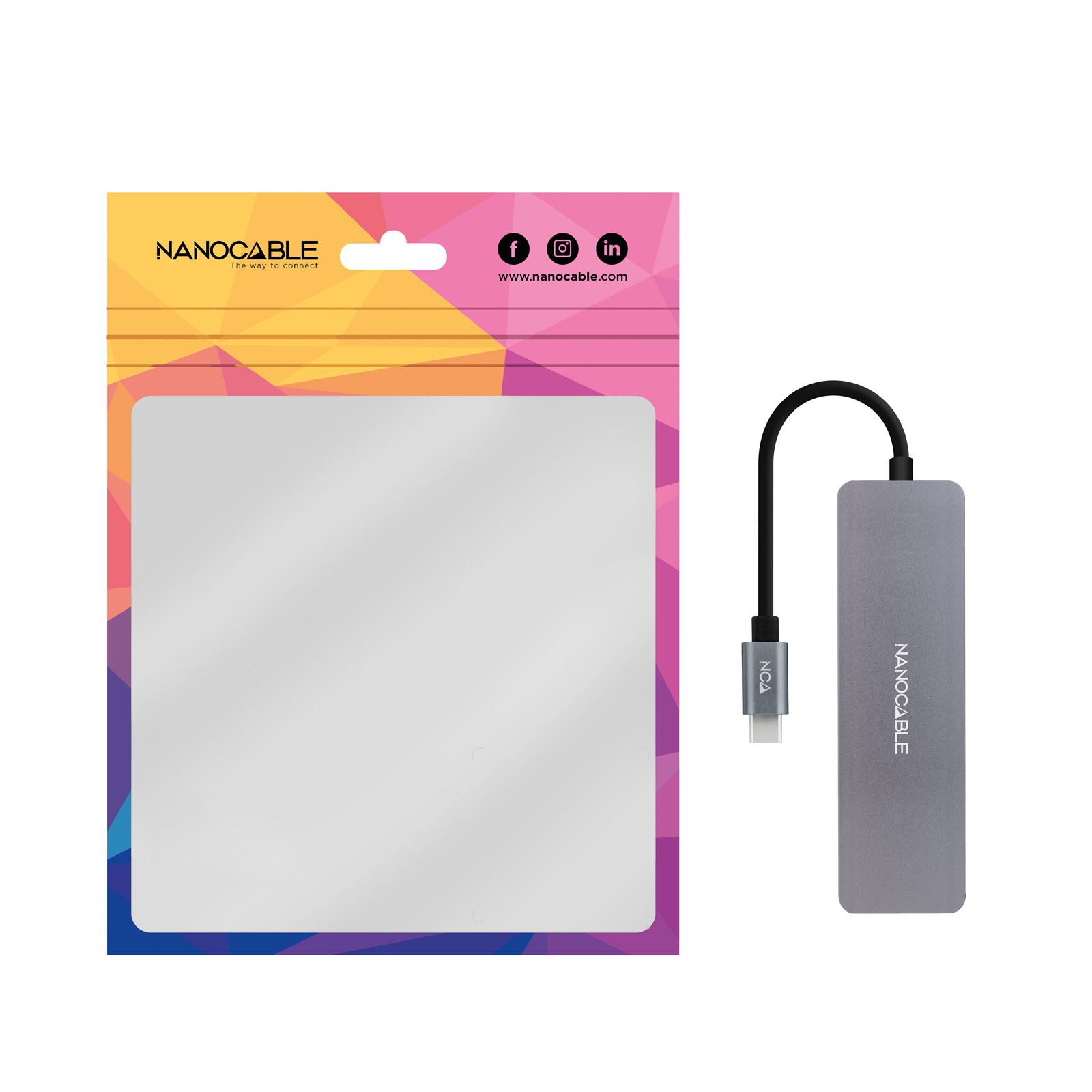 Matériels informatique hub USB-C NANOCABLE 3 ports USB3.0 et 1 port USB-C infinytech Réunion 02
