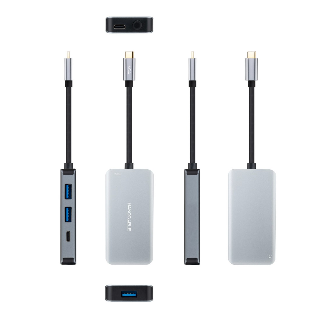 Matériels informatique Hub USB-C NANOCABLE 5-en-1 PD 100W infinytech Réunion 03