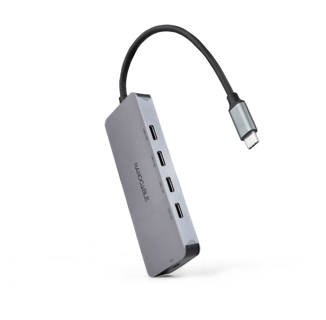 Matériels informatique Hub USB-C NANOCABLE 4 ports USB-C 1 port PD 100W infinytech Réunion 01