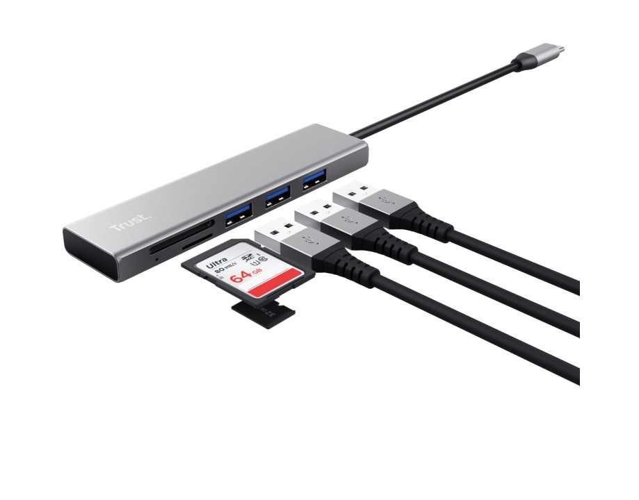 Matériels informatique hub USB-C TRUST Halyx 3 ports et lecteur de carte infinytech Réunion 02
