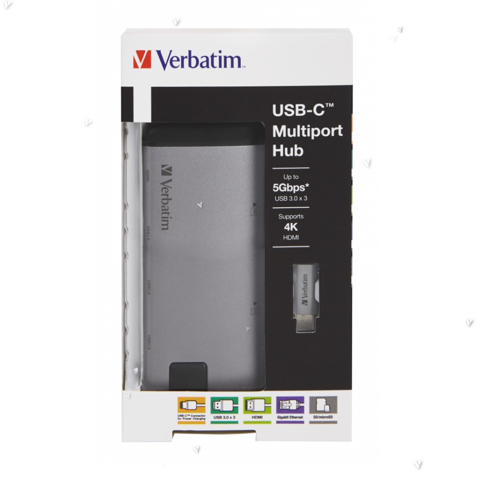 Matériels informatique adaptateur USB-C VERBATIM 49142 Hub Multiports infinytech Réunion 02