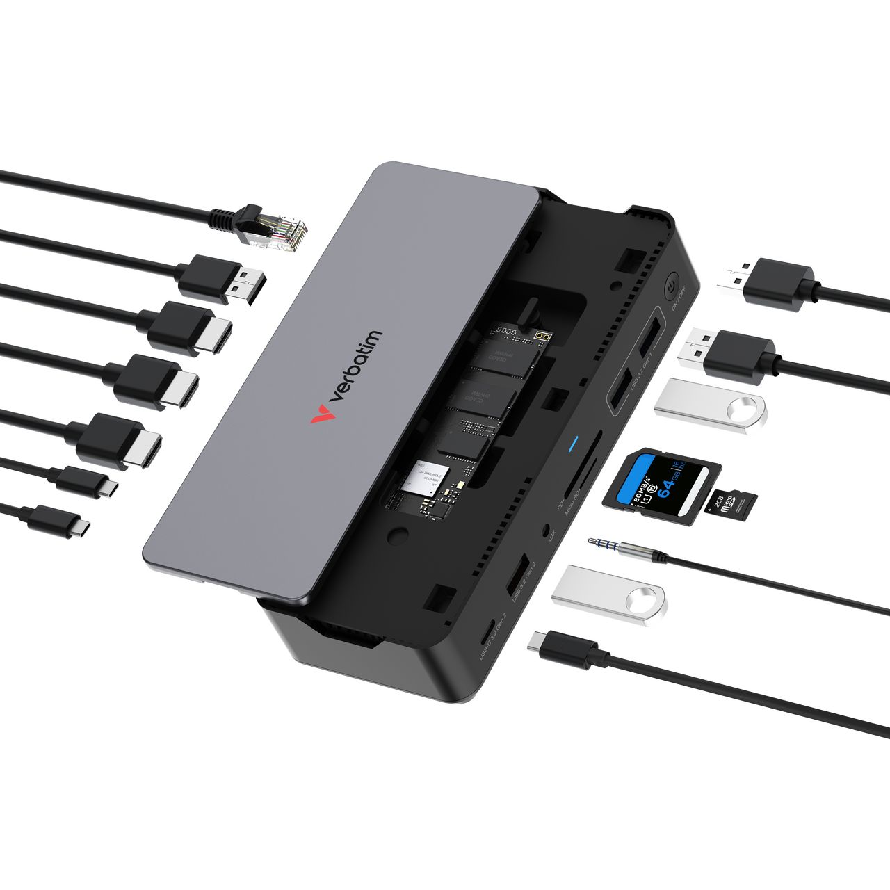 Matériels informatique adaptateur USB-C VERBATIM Pro CDS-15S 15 ports infinytech Réunion 02