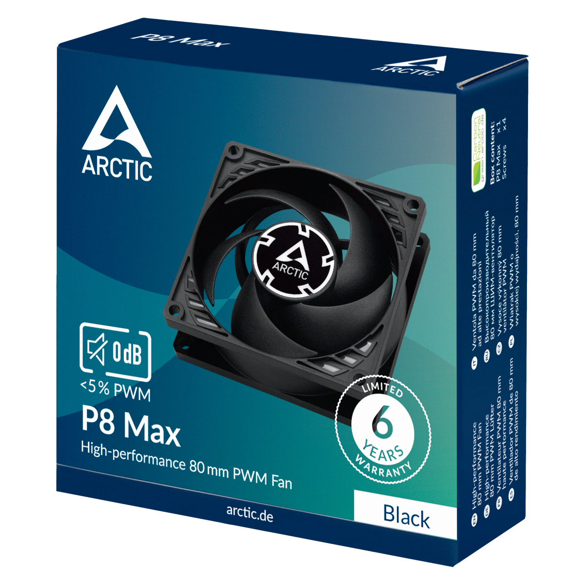 Matériels informatique ARCTIC P8 Max PWM 80mm Noir infinytech Réunion 05
