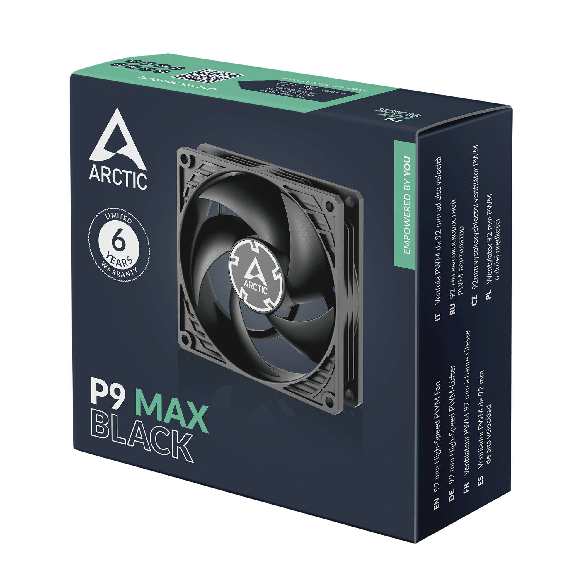 Matériels informatique ARCTIC P9 Max PWM 92mm Noir infinytech Réunion 05