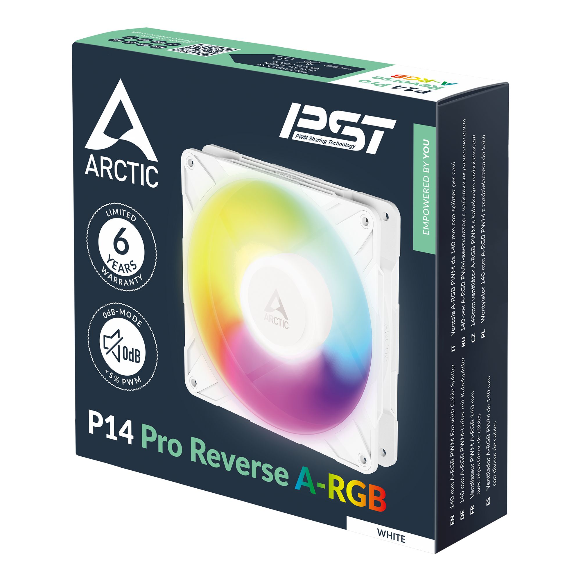 Matériels informatique Arctic P14 Pro PWM Reverse RGB 140mm Blanc infinytech Réunion 05