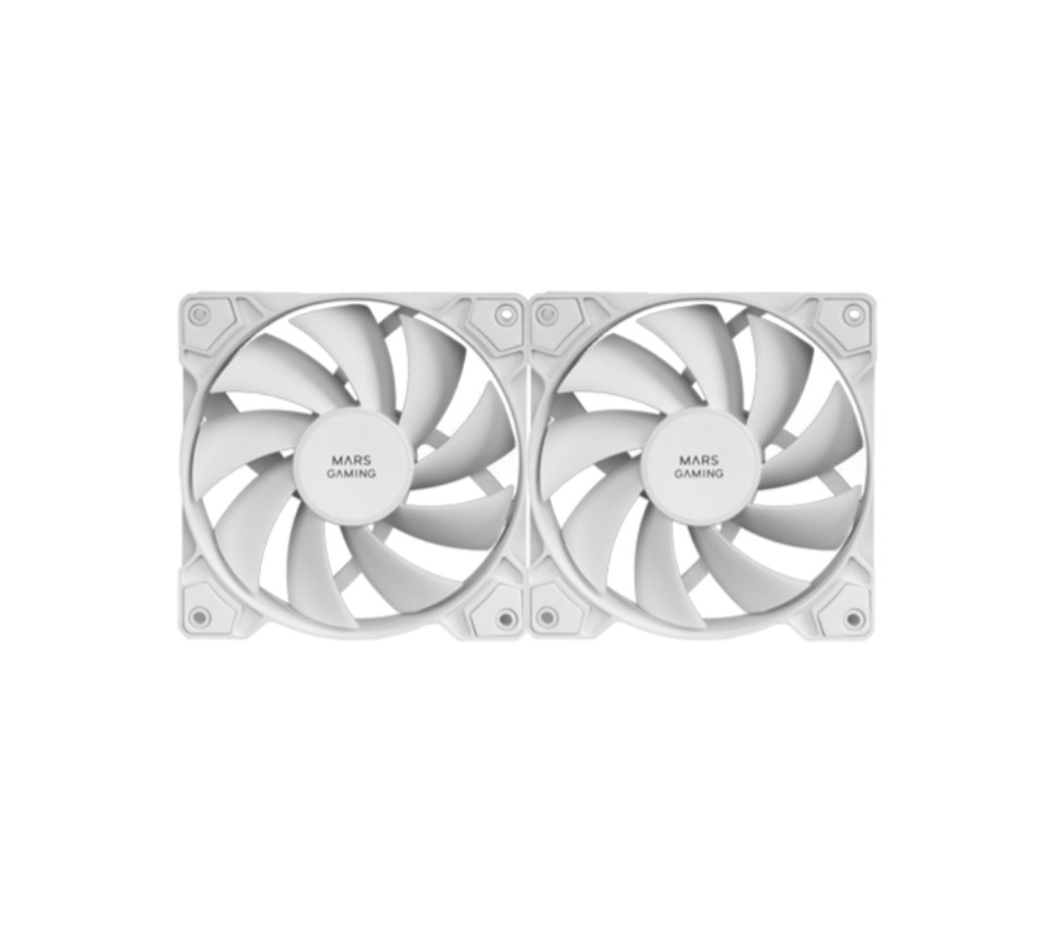 Matériels informatique MARS GAMING MF-PWMX2 PWM 120mm Blanc Pack de 2 infinytech Réunion 01